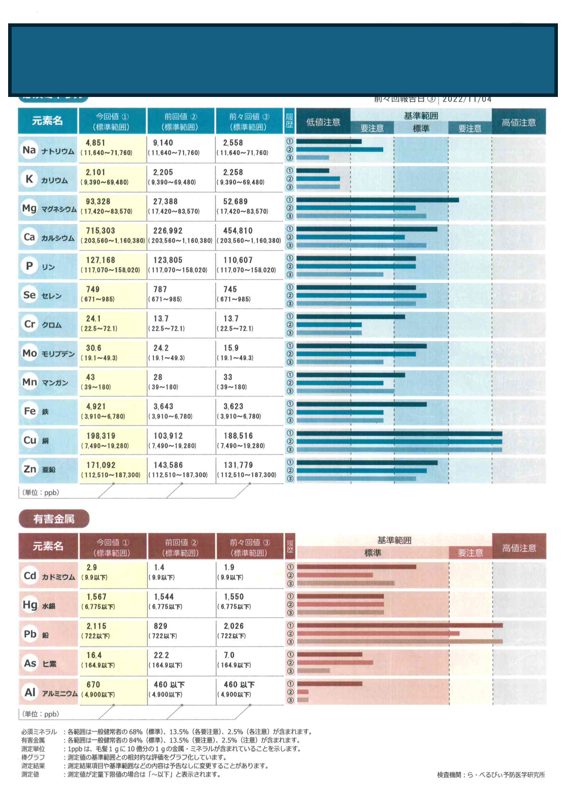 毛髪ミネラル検査